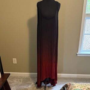 Black and Red/Rust Ombre Maxi Dress